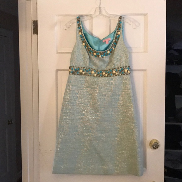 Lilly Pulitzer Dresses & Skirts - Lilly Pulitzer Dress with beaded neck and waist